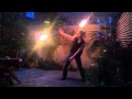 fire spinning with 150cm staff